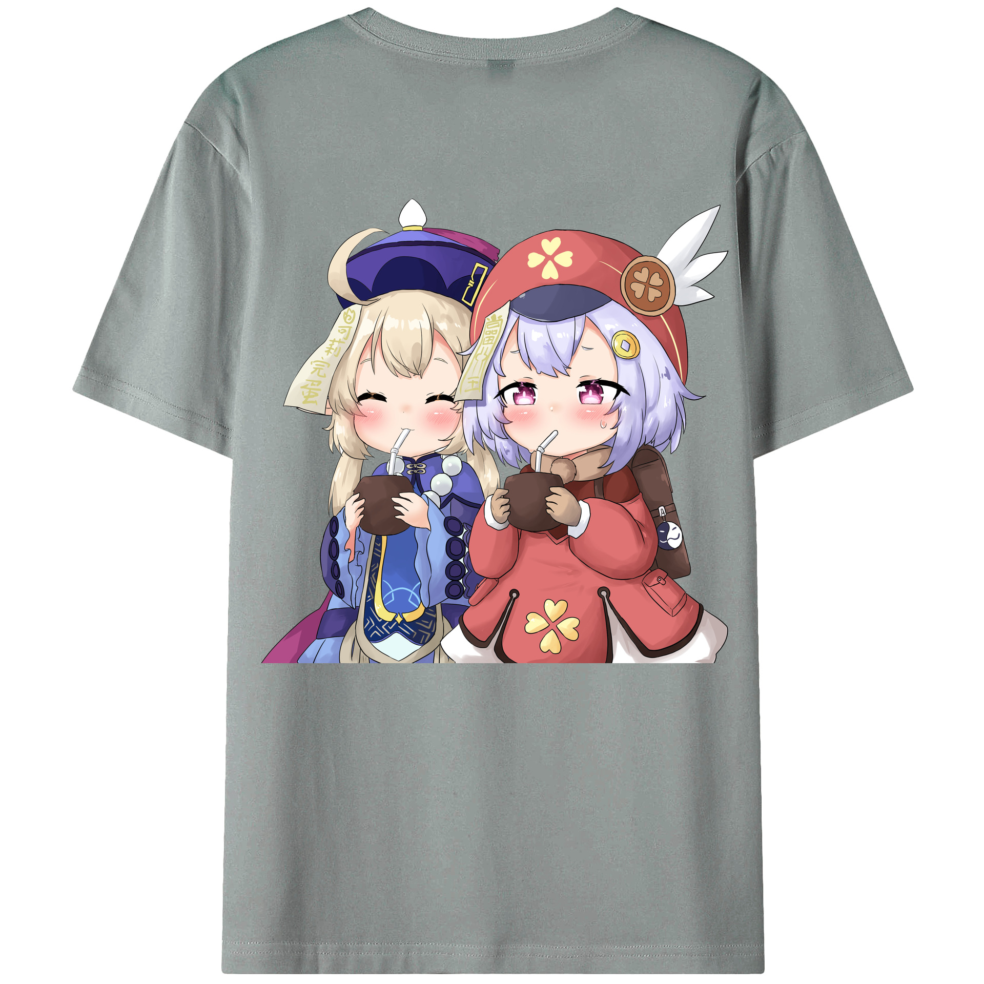 げんし神 七七 なな  genshin Nana 綿100％ メンズ半袖Tシャツ（バックプリント） 通気性